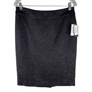 Nine West Pencil Skirt La Vie En Rose Black Multi Sequin 8 New